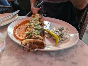 Mushroom skewers at Mallow - Canary Wharf in East London