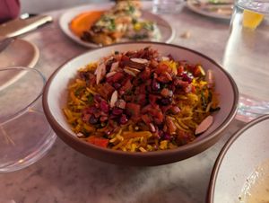 Carrot pilau at Mallow - Canary Wharf in East London