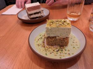 Pistachio tres leches at Mallow - Canary Wharf in East London