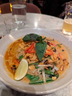 Fire broth at Mallow - Canary Wharf in East London