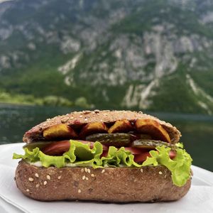 Bacony BLT sandwiche  at soPlanty Corner in Bohinjsko Jezero
