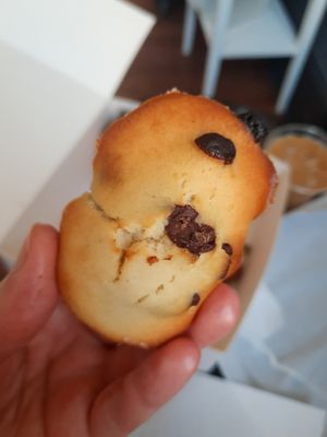 The fluffiest chocolate chip madeleine at TheDorkyFrench Vegan Bakery in Glasgow