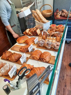 The pastry counter at TheDorkyFrench Vegan Bakery in Glasgow