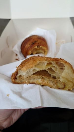 Filling from the no ham and cheeze roll 🥐 at TheDorkyFrench Vegan Bakery in Glasgow