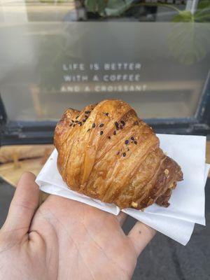 sausage roll croissant (4.20£)  at TheDorkyFrench Vegan Bakery in Glasgow