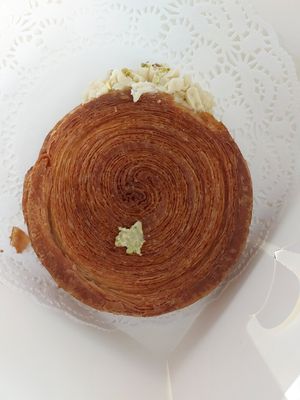 Pistachio and white chocolate suprême roll at TheDorkyFrench Vegan Bakery in Glasgow