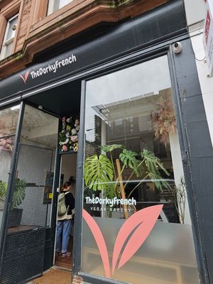 Outside at TheDorkyFrench Vegan Bakery in Glasgow