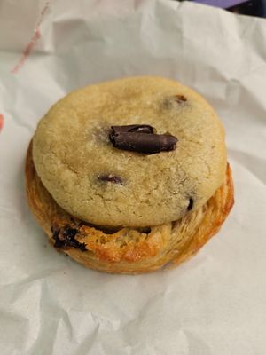 Cookie croissant style pastry 😍😍 at TheDorkyFrench Vegan Bakery in Glasgow