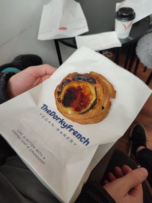 Creme brulee danish at TheDorkyFrench Vegan Bakery in Glasgow