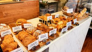 Full selection still at 1 PM  at TheDorkyFrench Vegan Bakery in Glasgow