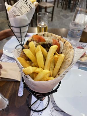 Falafal sandwich  at Dimitri's Steak House in Crete