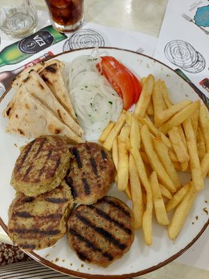 Chickpea falafel burger at Dimitri's Steak House in Crete