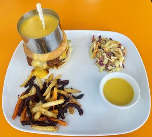 Cheese burger  at veganaf in Banska Bystrica