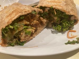 Brave New world with tofu, kale, and  BBQ sauce.  at Webster's Cafe in State College