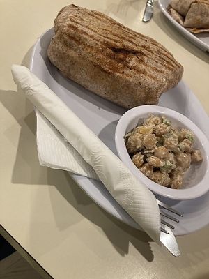 100 years of solitude: tofu, baked beans, potatoes With chickpea salad at Webster's Cafe in State College