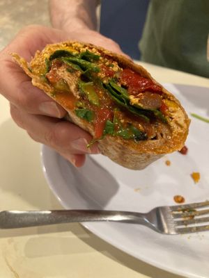 House on Mango Street: scrambled tofu, fajita veggies, and salsa at Webster's Cafe in State College