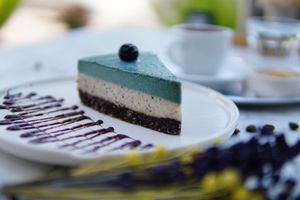 VEGAN BLUEBERRY CHEESECAKE 
GLUTEN FREE SUGAR FREE at Piano Piercing House Cafe in Antalya