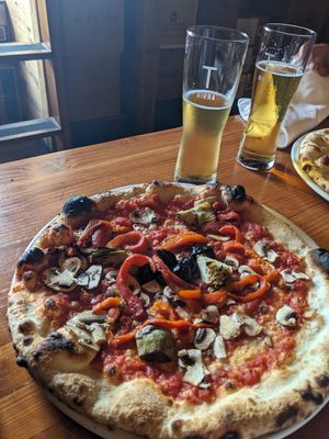 Vegan Primavera pizza at Terroni in Toronto