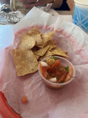 Chips and salsa   at Los Gallos Taqueria in Boulder Creek