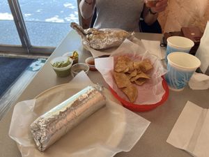 Two vegan burritos   at Los Gallos Taqueria in Boulder Creek