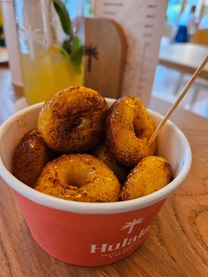 Mini donuts with caramel sauce at Hulala in Dusseldorf