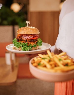 Peanutbutter Bacon Burger and Superfries at Hulala in Dusseldorf