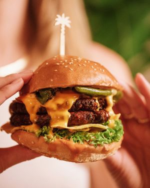 Burger with double patty. at Hulala in Dusseldorf