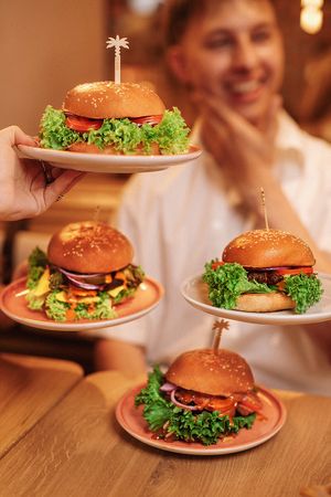 plant-based burger choice at Hulala at Hulala in Dusseldorf