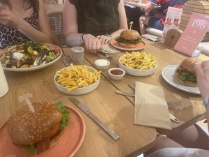 Once “Caesar” salad and 3 hamburgers.  at Hulala in Dusseldorf