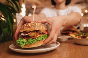 Plant-based burger at Hulala in Dusseldorf