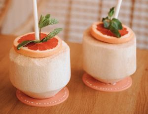 Fresh young coconut at Hulala in Dusseldorf