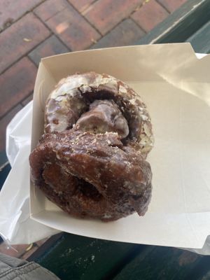 doughnut and cinnamon bun (both gf)😋😋😋😋  at Mister Nice Guy's Bakeshop in Ascot Vale