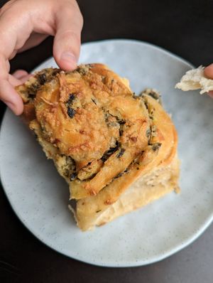 Cheese and spinach scroll at Mister Nice Guy's Bakeshop in Ascot Vale