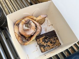 Apple caramel bun and peanut butter brownie  at Mister Nice Guy's Bakeshop in Ascot Vale