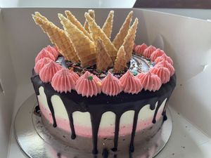 Neapolitan cake  at Mister Nice Guy's Bakeshop in Ascot Vale