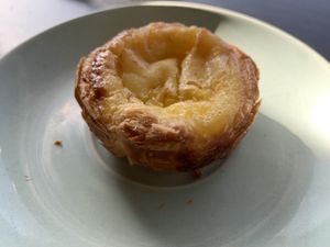 Vegan Portuguese tart. I never thought it existed! And boy was it delicious 😋😋😋  at Mister Nice Guy's Bakeshop in Ascot Vale