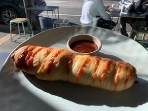 Pretzel hotdog. Ok not that great.   at Mister Nice Guy's Bakeshop in Ascot Vale