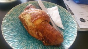 Pretzel dog at Mister Nice Guy's Bakeshop in Ascot Vale
