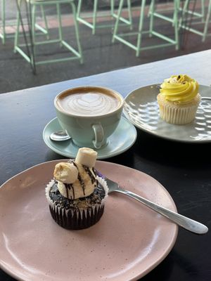 Smores and lemon passionfruit cupcakes   at Mister Nice Guy's Bakeshop in Ascot Vale
