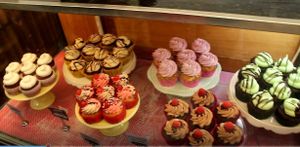 Selection of cupcakes from their food stall  at Mister Nice Guy's Bakeshop in Ascot Vale