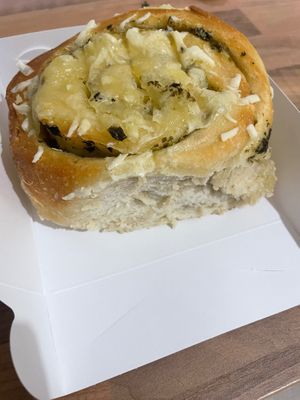 Spinach cheese scroll . A bit doughy and dense.  at Mister Nice Guy's Bakeshop in Ascot Vale