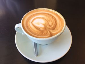 Soy flat white at Mister Nice Guy's Bakeshop in Ascot Vale