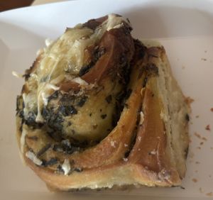 Spinach “cheezy” scroll  at Mister Nice Guy's Bakeshop in Ascot Vale
