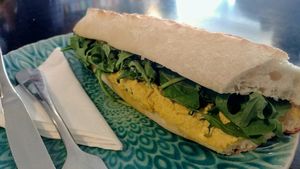 curried tofu baguette at Mister Nice Guy's Bakeshop in Ascot Vale