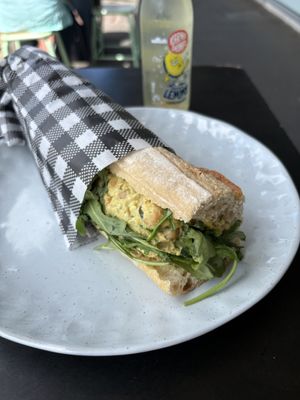 Chickpea ’Tuna’ baguette 🥖   at Mister Nice Guy's Bakeshop in Ascot Vale