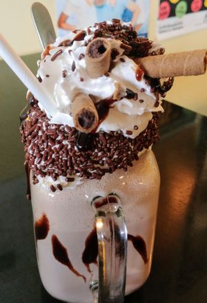 Chocolate lochness monster shake at Mister Nice Guy's Bakeshop in Ascot Vale