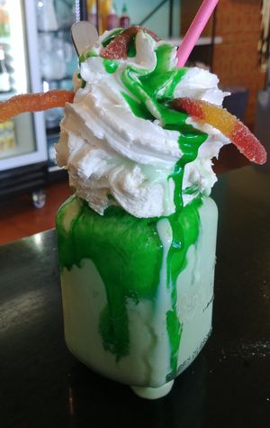 Lime milkshake at Mister Nice Guy's Bakeshop in Ascot Vale