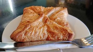 Tofu and spinach parcel at Mister Nice Guy's Bakeshop in Ascot Vale