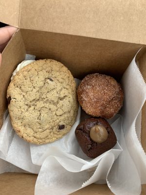 Cookie, salted caramel brownie, doughmuff  at Sweet Theory Baking Co. in Jacksonville