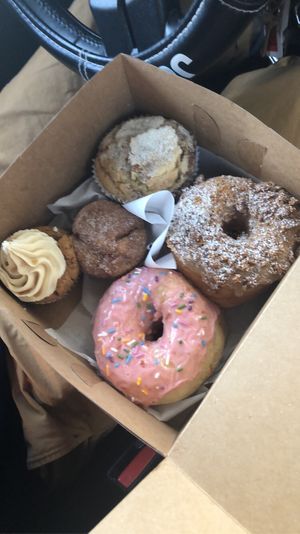 Homer donut and dough muffs are a must  at Sweet Theory Baking Co. in Jacksonville